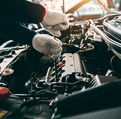 garagiste à huriel dans l'allier 03 entrain de configurez le véhicule de sa cliente